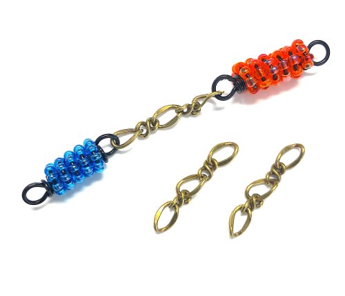 Kristal Wick's Spicy Wire and Chain Beaded Links Necklace - , Contemporary Wire Jewelry, Coiling, Coiling Wire, Wire Coiling, Wire Wrapping, Wrapping, Wire Wrapping Jewelry, Close the loop and repeat for the other side